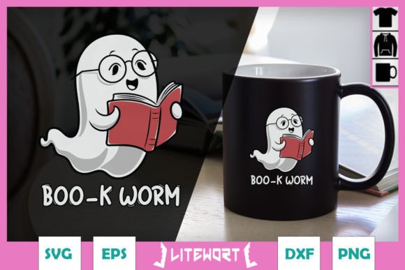 Boo-k Worm Graphic for Halloween Crafts