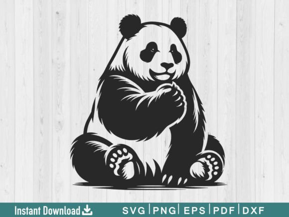 Fun Panda Graphic for Crafts and Design