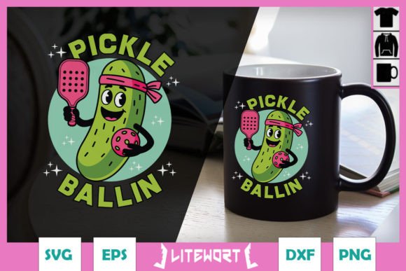 Pickle Ballin Funny Pickleball SVG Graphics for Crafts