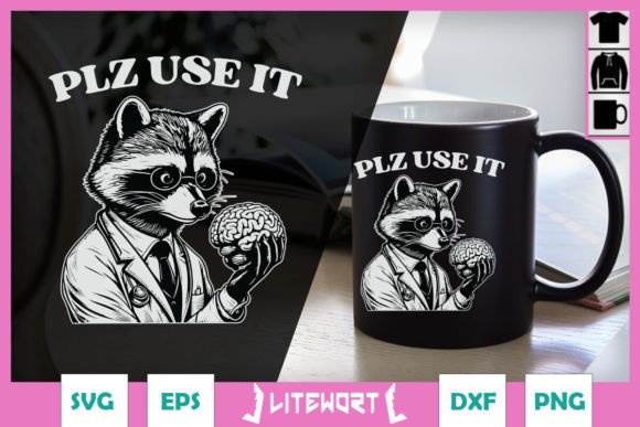 Plz Use It Funny Racoon SVG: A Graphic Asset for Crafts and Marketing