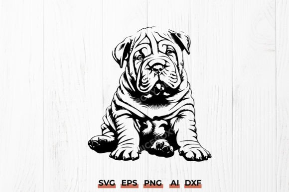 Shar Pei Puppy SVG for Embroidery