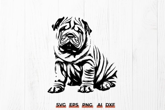 Shar Pei Puppy SVG for Graphics and Crafts