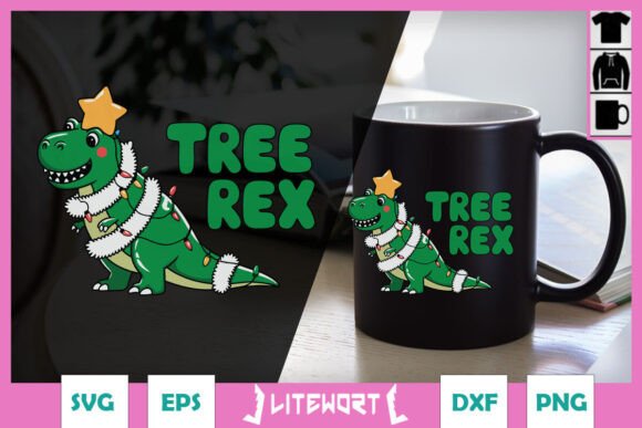 Tree-Rex Christmas Funny Puns SVG: A Crafts Graphic for Seasonal Sales