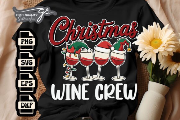 Xmas Wine Crew Funny Santa SVG Graphics for Crafts